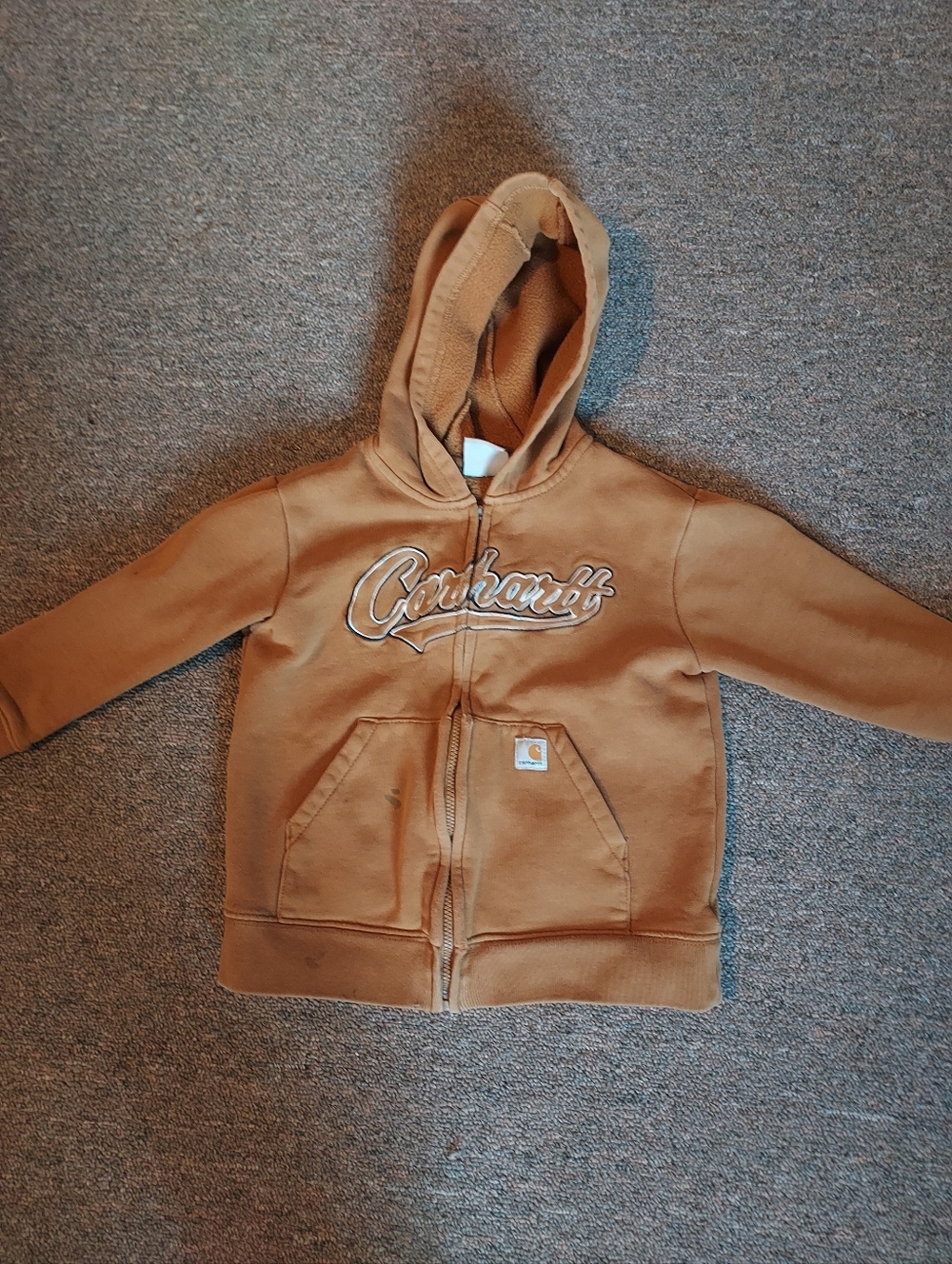 Carhartt Kids Brown Hooded Full-Zip Sweatshirt